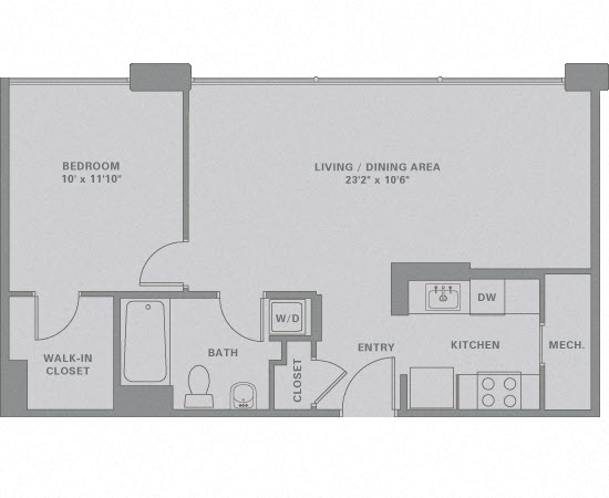 Floorplan for Apartment #01-913, 1 bedroom unit at Halstead Haverhill